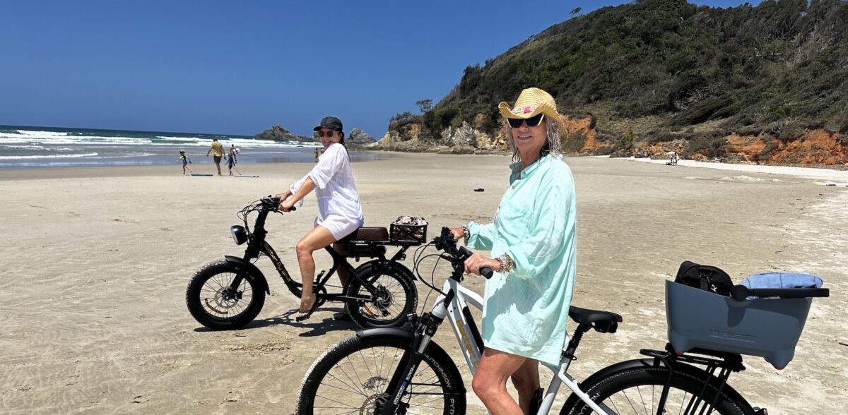 Byron bay e-bike hire on beach